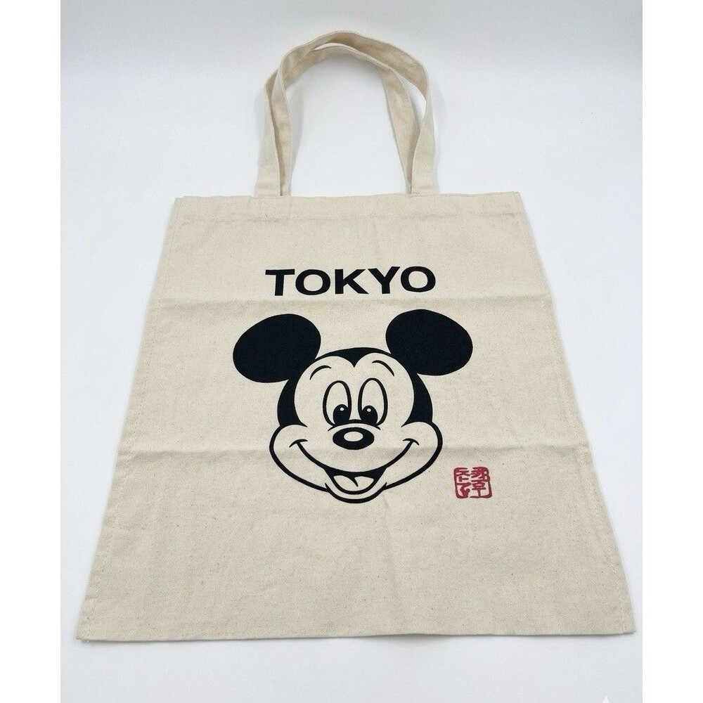 Disney Tokyo Mickey Mouse Canvas Tote Bag Japan Exclusive Limited Red Seal Logo